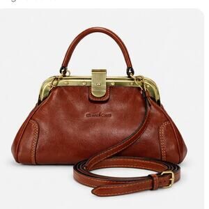 Gianni Conti Italian Leather Gladstone Doctor Bag With Detachable Strap